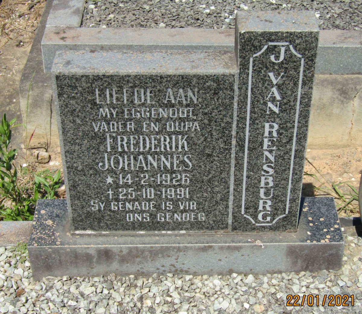 RENSBURG Frederik Johannes, J van 1926-1991