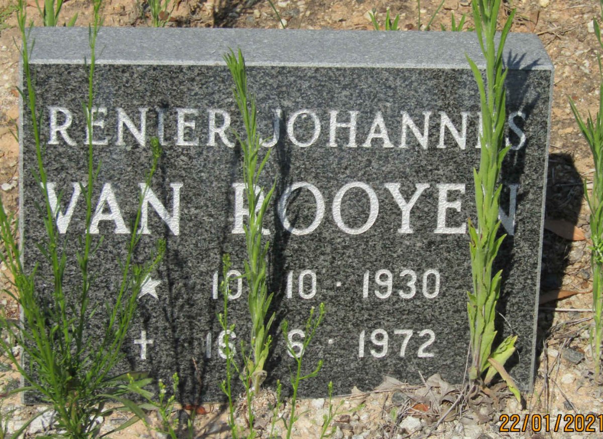 ROOYEN Renier Johannes, van 1930-1972