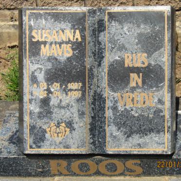 ROOS Susanna Mavis 1927-1997