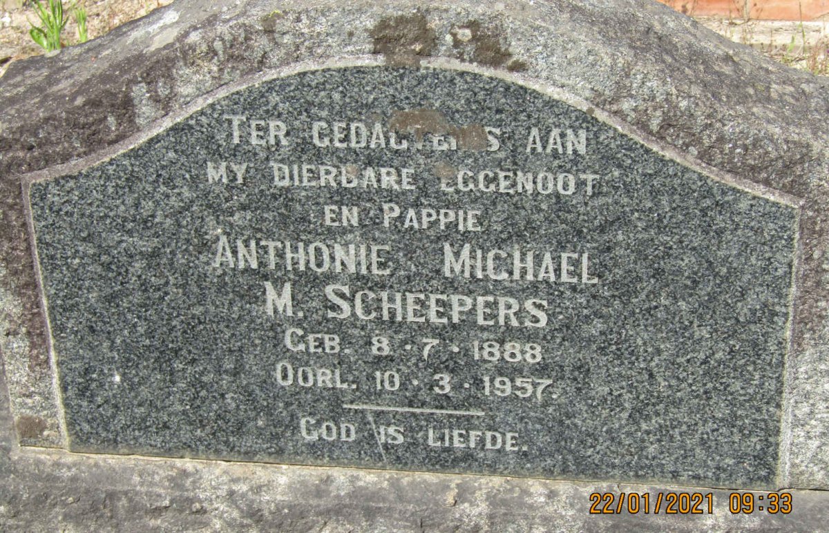 SCHEEPERS Anthonie Michael M. 1888-1957