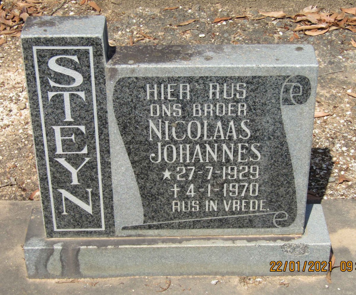 STEYN Nicolaas Johannes 1929-1970