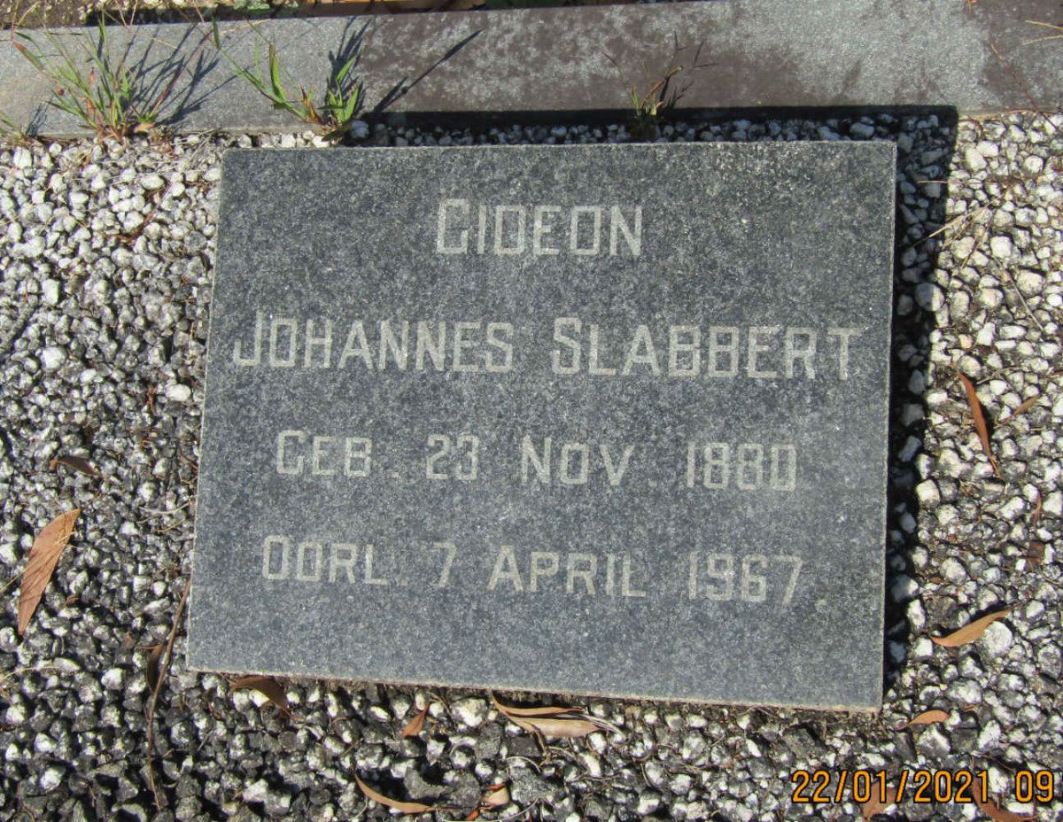 SLABBERT Gideon Johannes 1880-1967