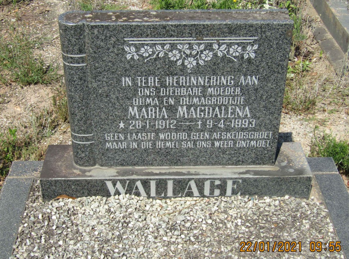 WALLACE Maria Magdalena 1912-1993
