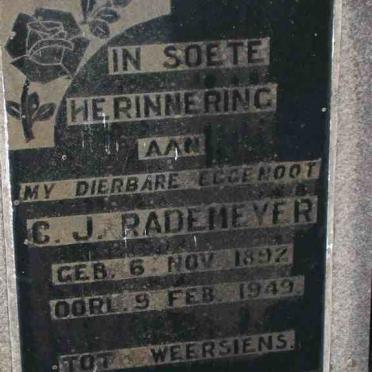 RADEMEYER C.J. 1892-1949