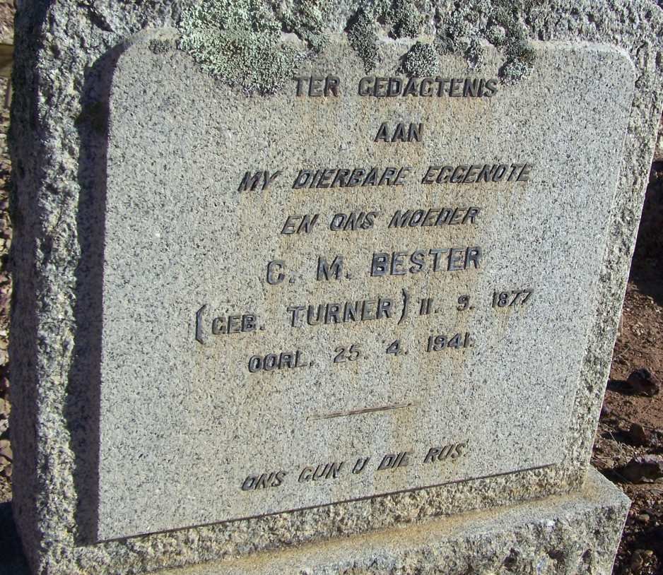 BESTER C.M. nee TURNER 1877-1941