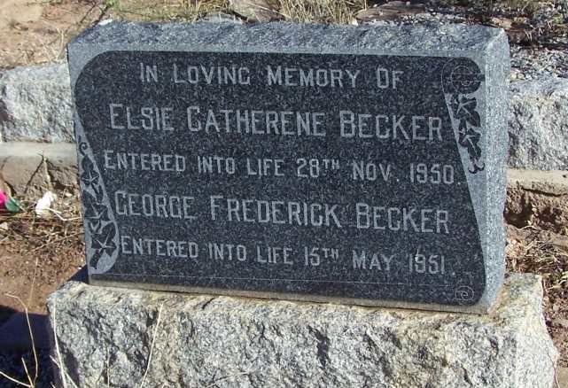 BECKER George Frederick -1951 &amp; Elsie Catherene -1950