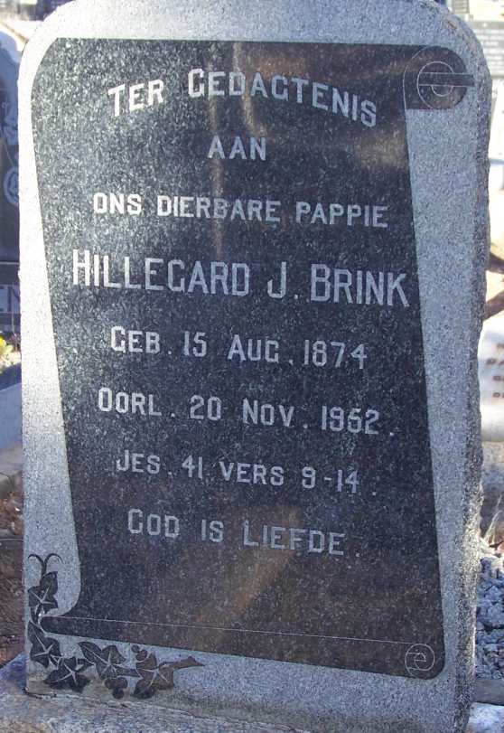 BRINK Hillegard J. 1874-1952