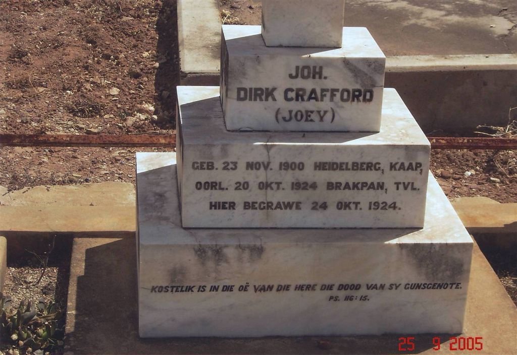 CRAFFORD Johannes Dirk 1900-1924