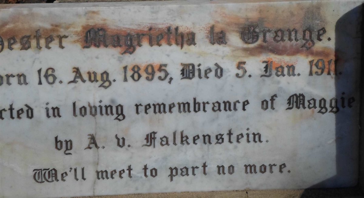 GRANGE Hester Magrietha, la 1895-1911