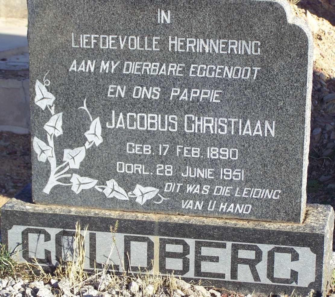 GOLDBERG Jacobus Christiaan 1890-1951