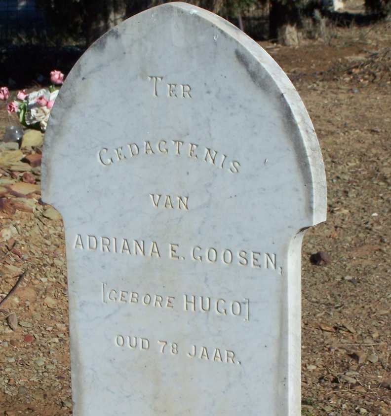 GOOSEN Adriana E. nee HUGO