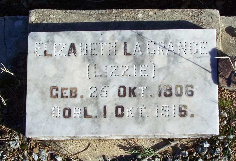 GRANGE Elizabeth, la 1906-1916
