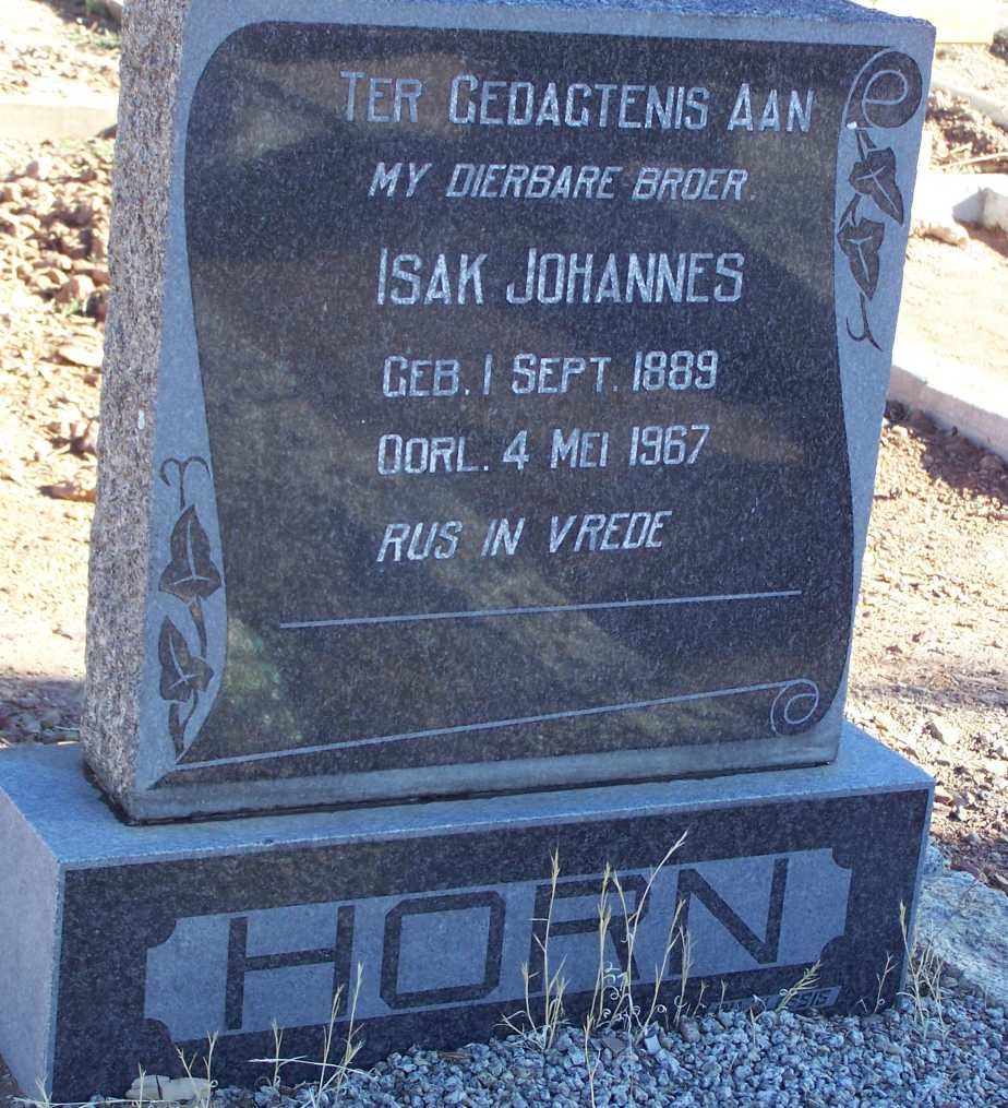 HORN Isak Johannes 1889-1967