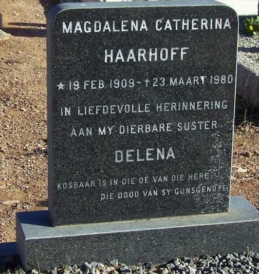 HAARHOFF Magdalena Catherina 1909-1980