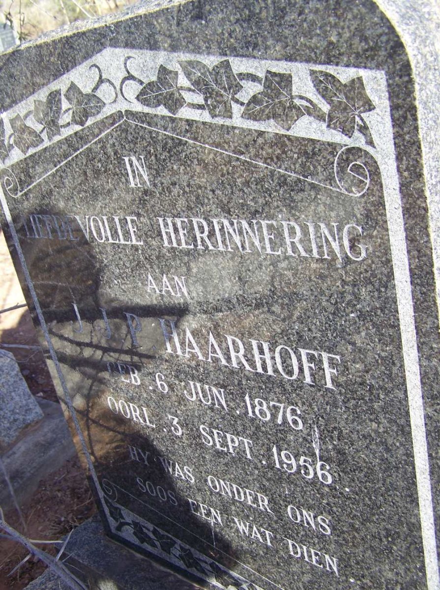 HAARHOFF J.J.P. 1876-1956