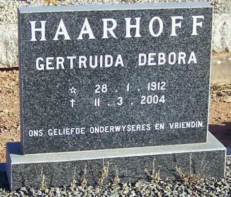 HAARHOFF Gertruida Debora 1912-2004