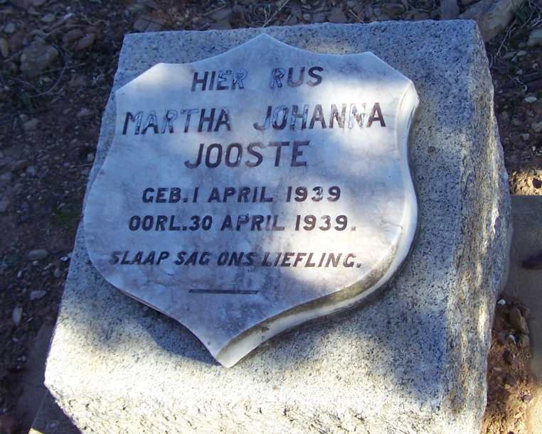 JOOSTE Martha Johanna 1939-1939