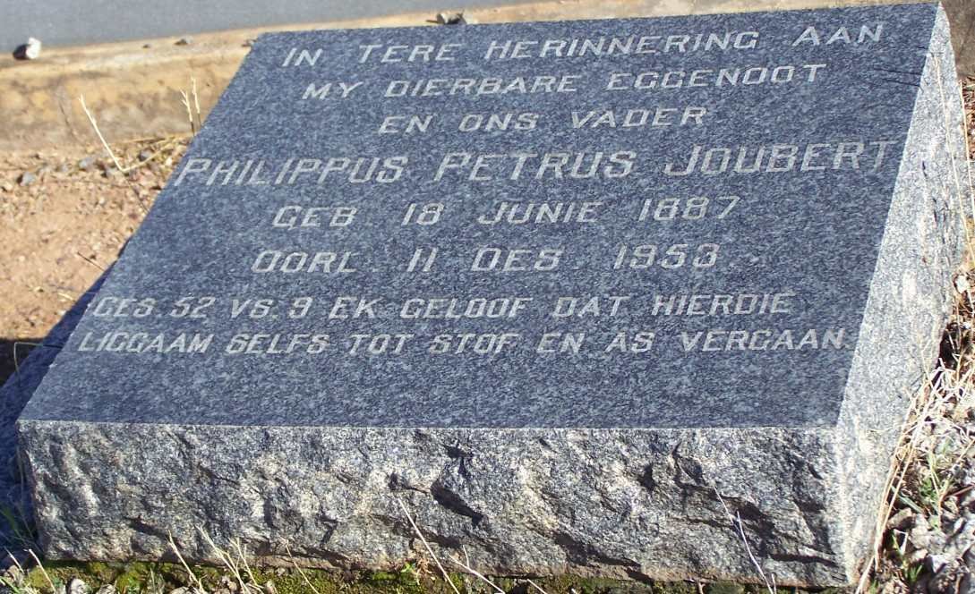JOUBERT Philippus Petrus 1887-1953