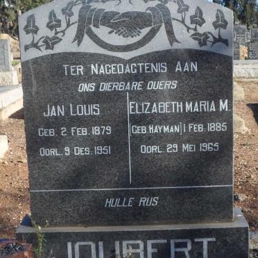 JOUBERT Jan Louis 1879-1951 &amp; Elizabeth Maria M. HAYMAN 1885-1965