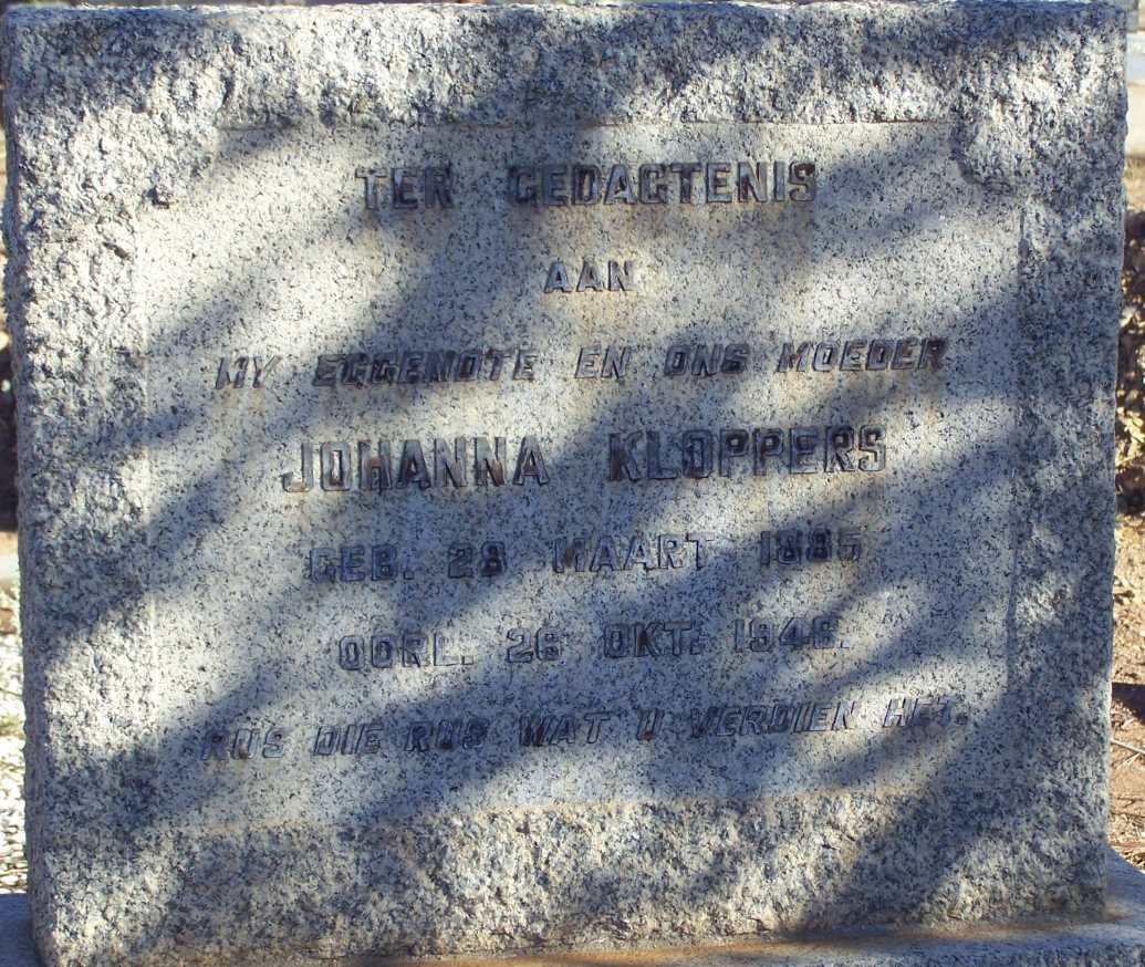 KLOPPERS Johanna 1885-1946