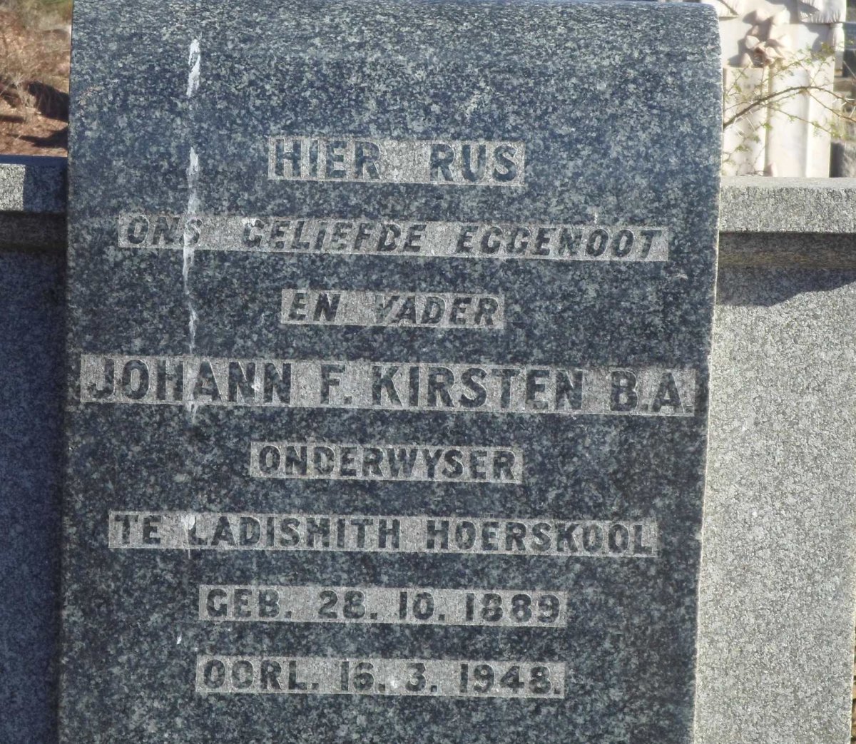 KIRSTEN Johann F. 1889-1948