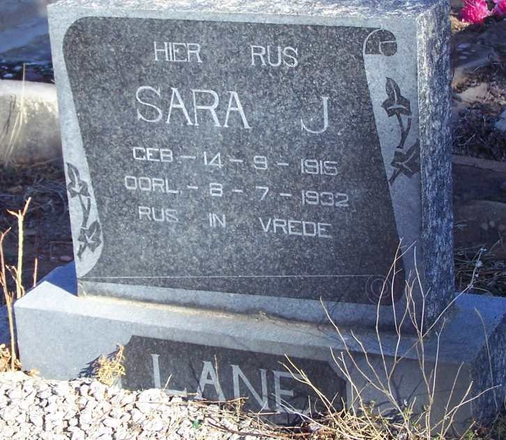 LANE Sara J. 1915-1932