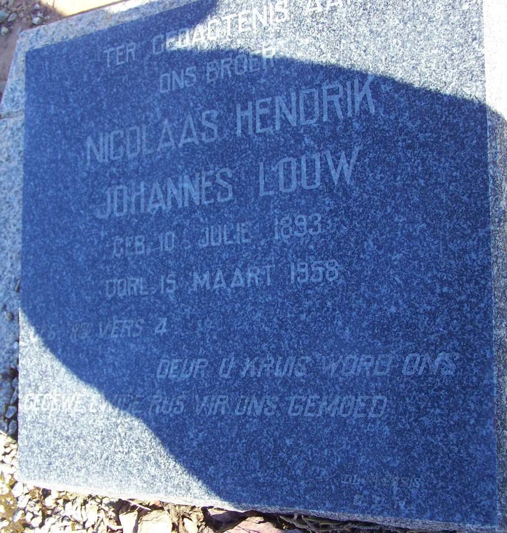 LOUW Nicolaas Hendrik Johannes 1893-1958