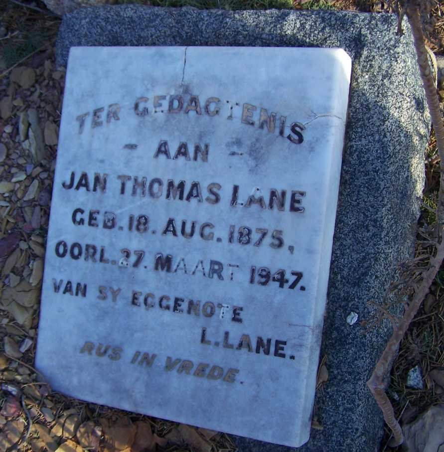 LANE Jan Thomas 1875-1947