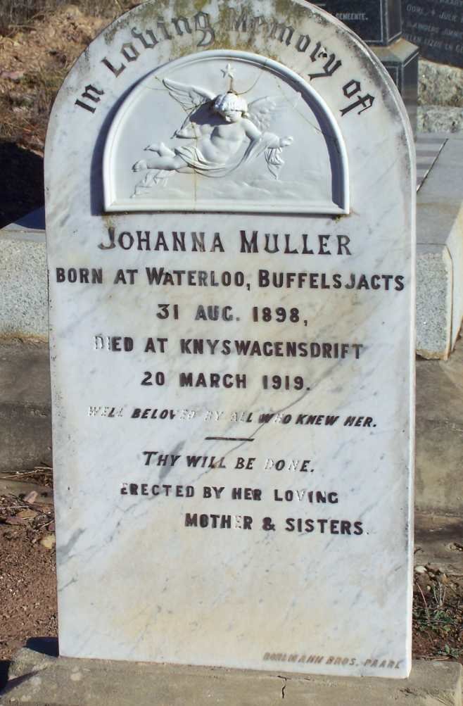 MULLER Johanna 1898-1919