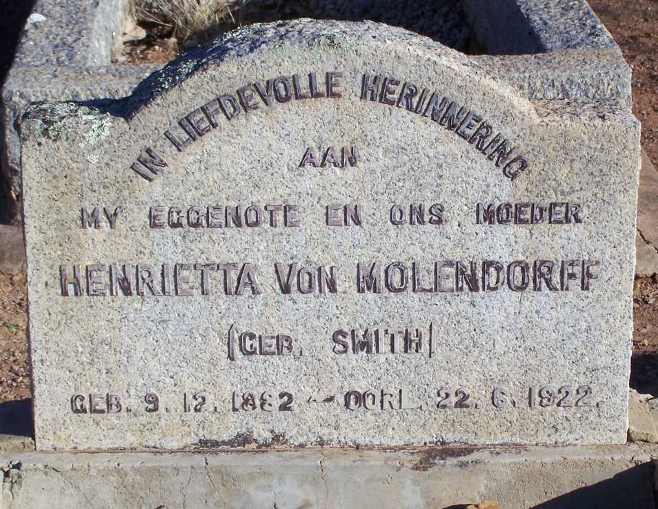 MOLENDORFF Henrietta, von nee SMITH 1882-1922