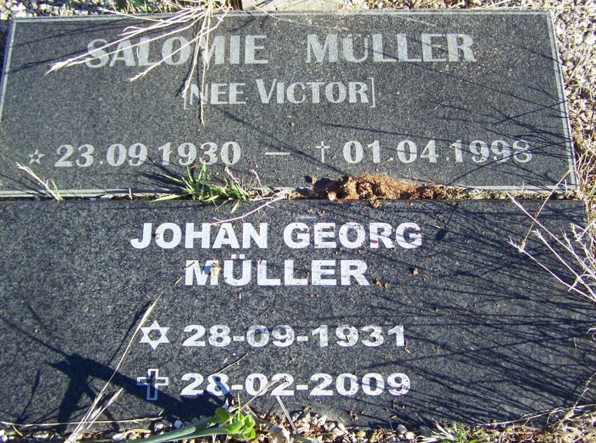 MULLER Johan Georg 1931-2009 &amp; Salomie VICTOR 1930-1998