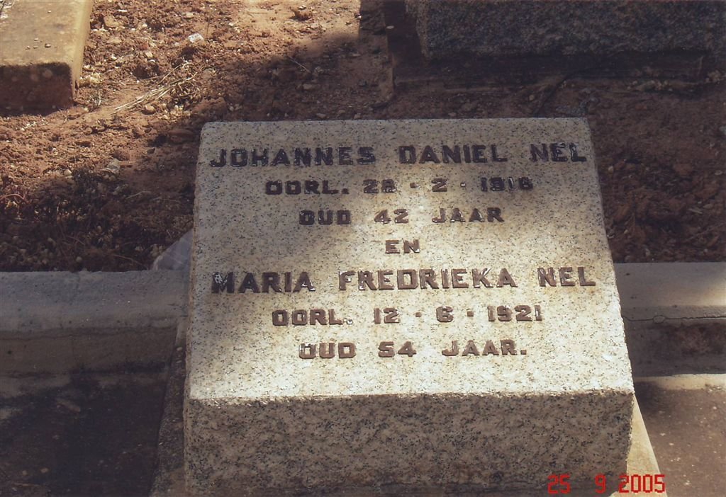 NEL Johannes Daniel -1916 &amp; Maria Fredrieka -1921