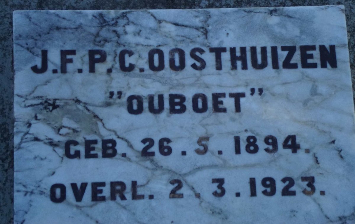 OOSTHUIZEN J.F.P.C. 1894-1923