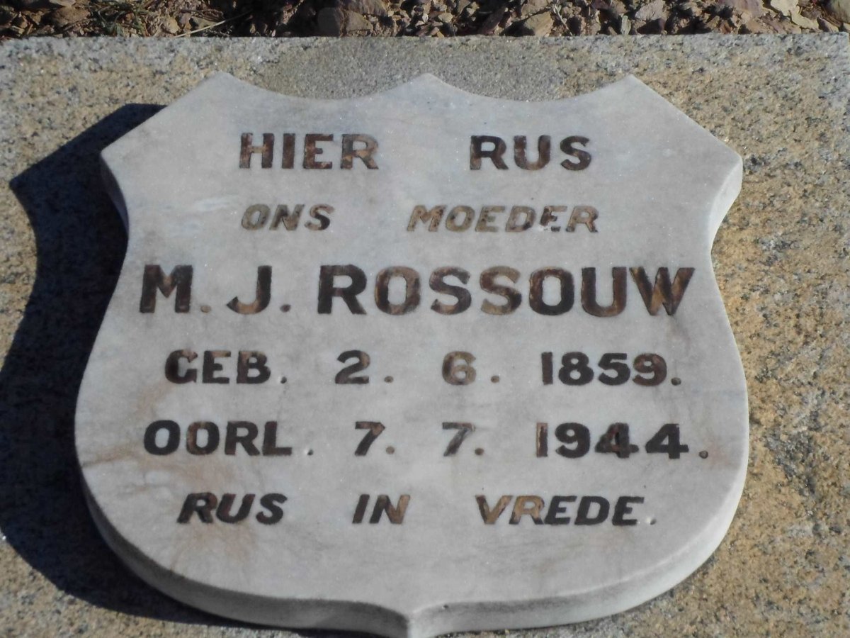 ROSSOUW M.J. 1859-1944