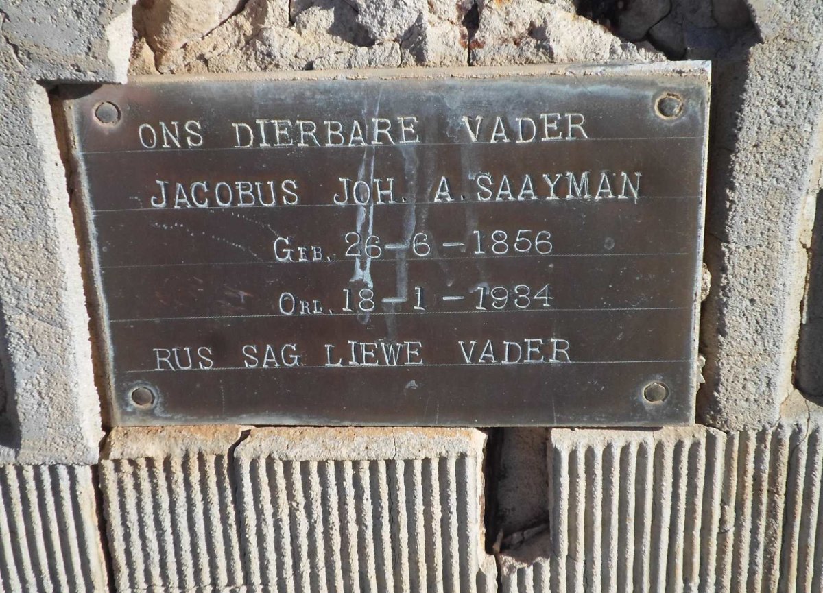 SAAYMAN Jacobus Joh. A. 1856-1934