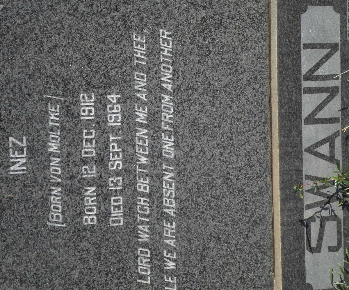 SWANN Inez nee VON MOLTKE 1912-1964