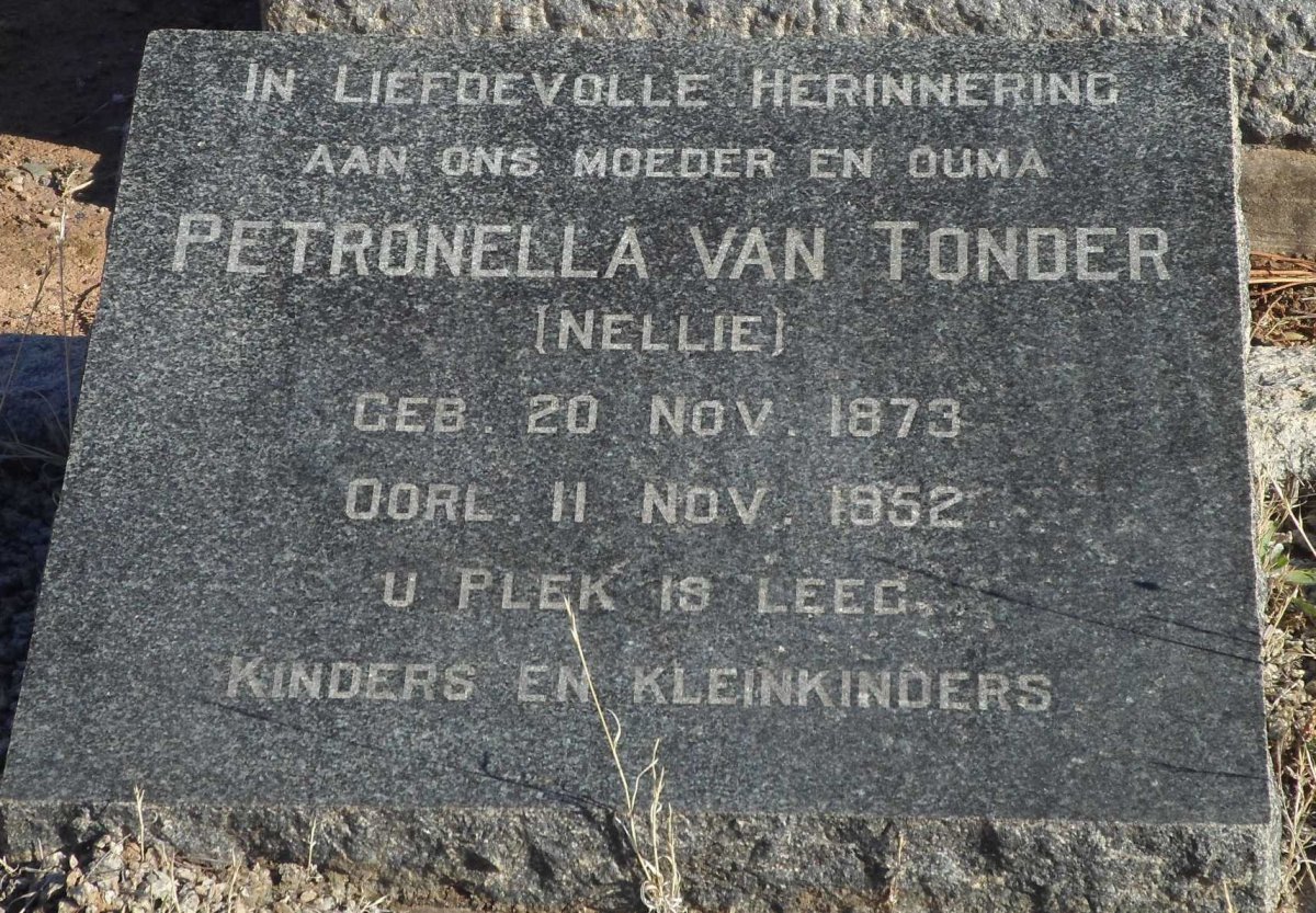 TONDER Petronella, van 1873-1952