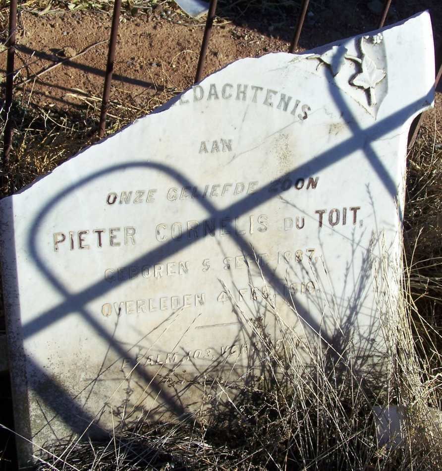 TOIT Pieter Cornelis, du 1887-1910