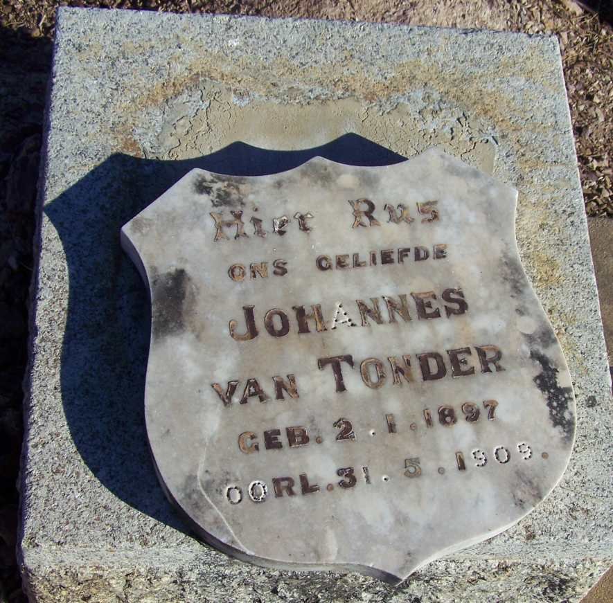 TONDER Johannes, van 1897-1909