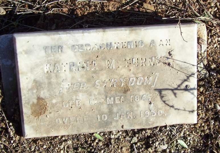 TURNER Katrina M. nee STRYDOM 1847-1930