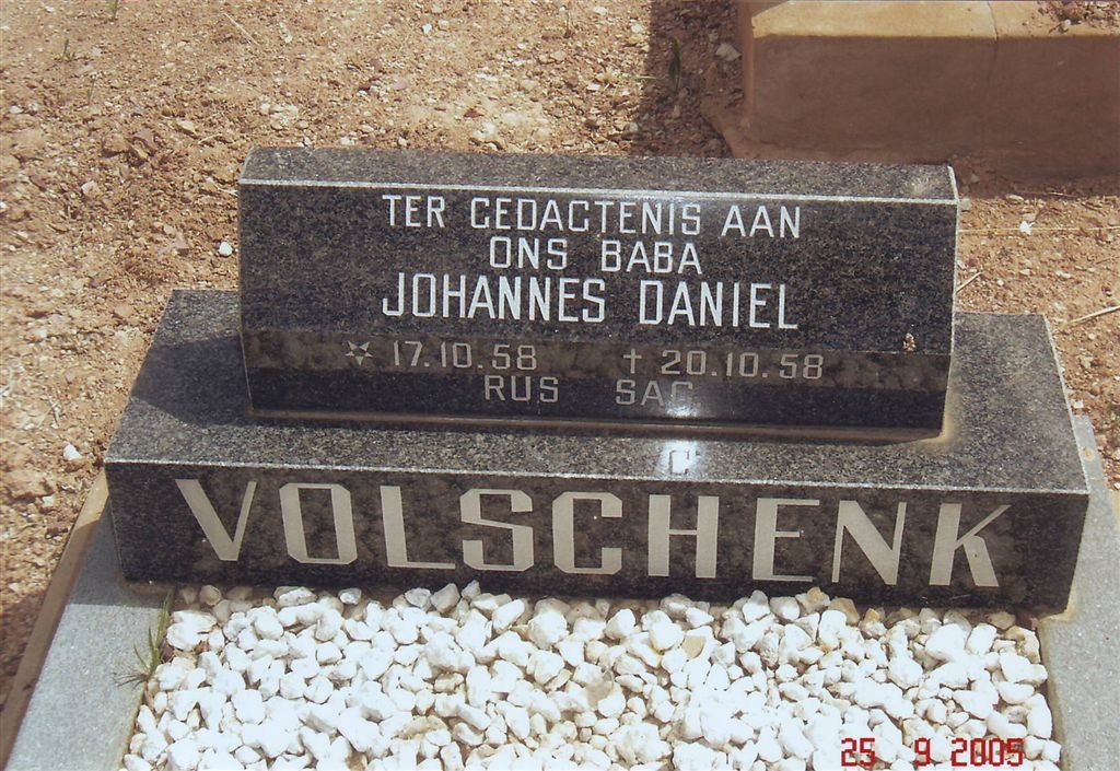 VOLSCHENK Johannes Daniel 1958-1958