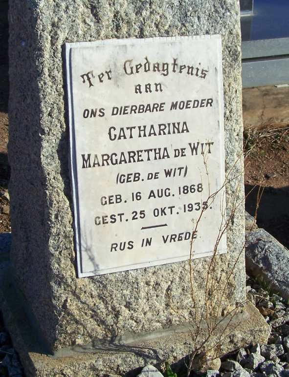 WIT Catharina Margaretha, de nee DE WIT 1868-1935