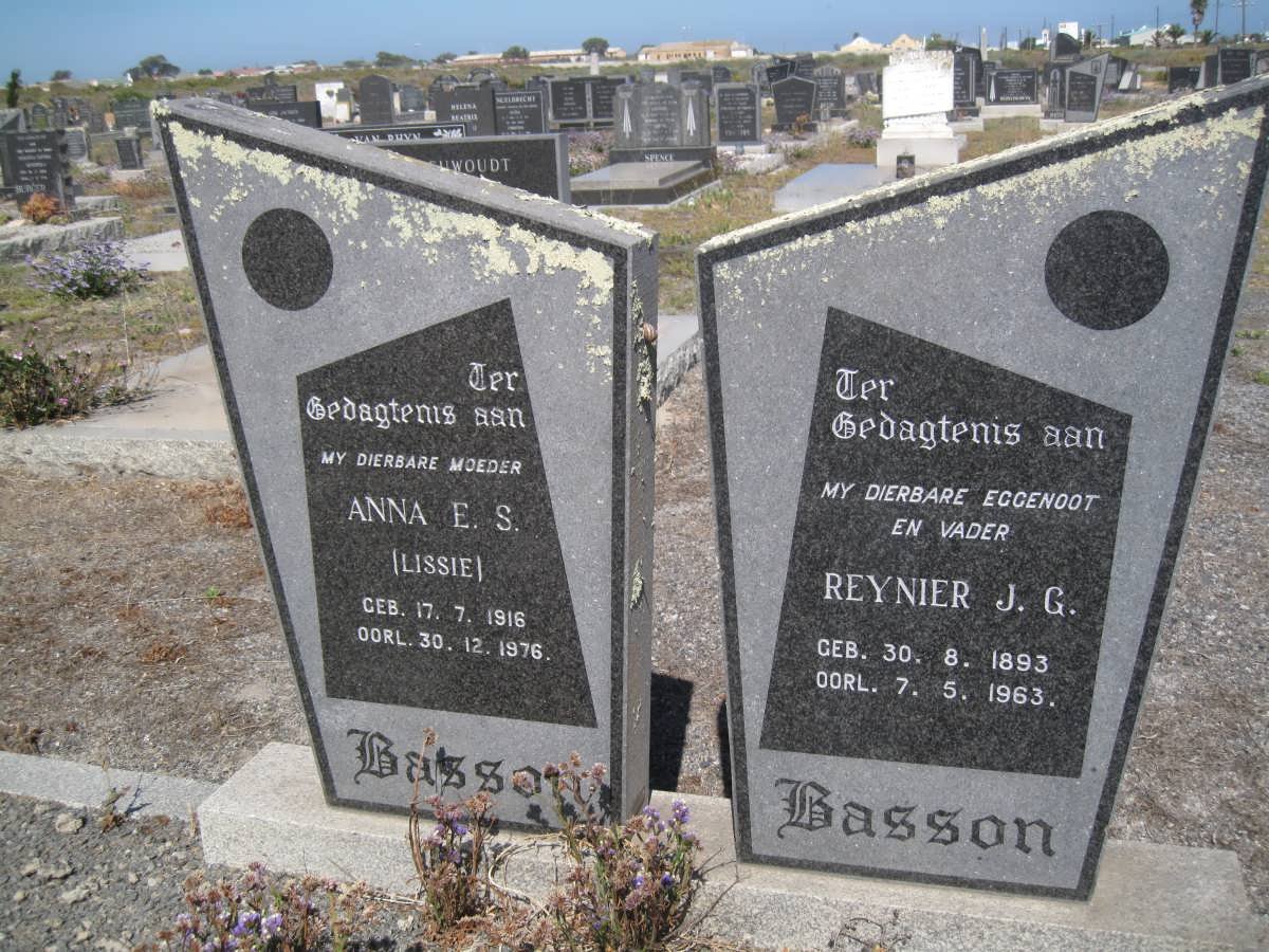BASSON Reynier J.G. 1893-1963 &amp; Anna E.S. 1916-1976
