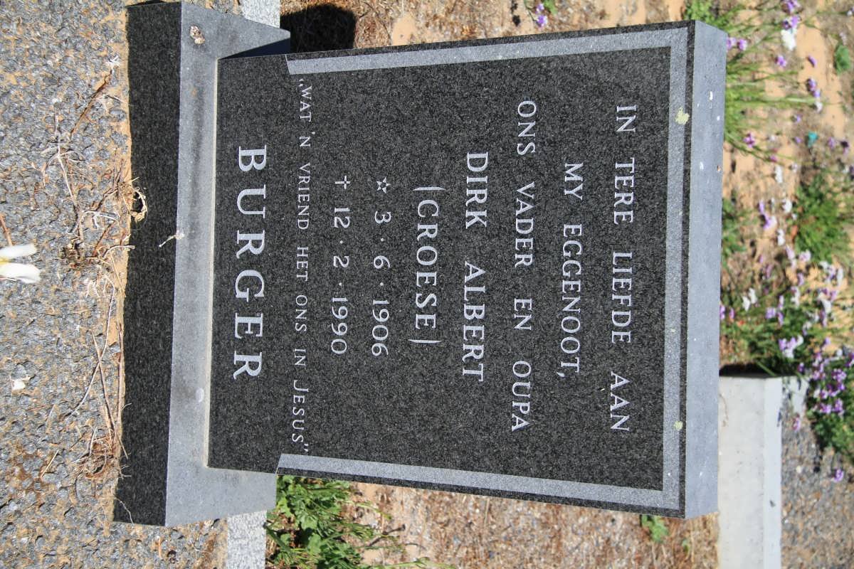 BURGER Dirk Albert 1906-1990
