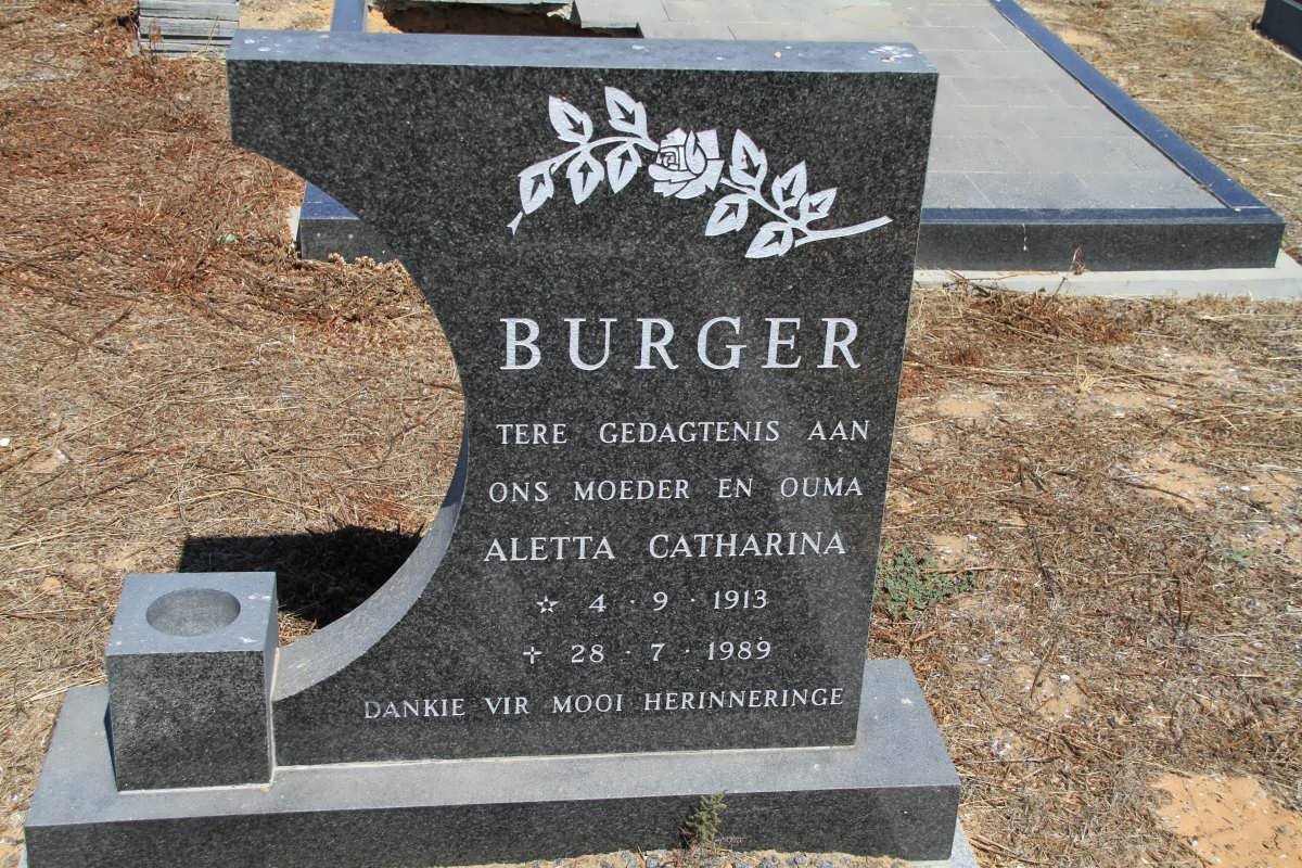 BURGER Aletta Catharina 1913-1989