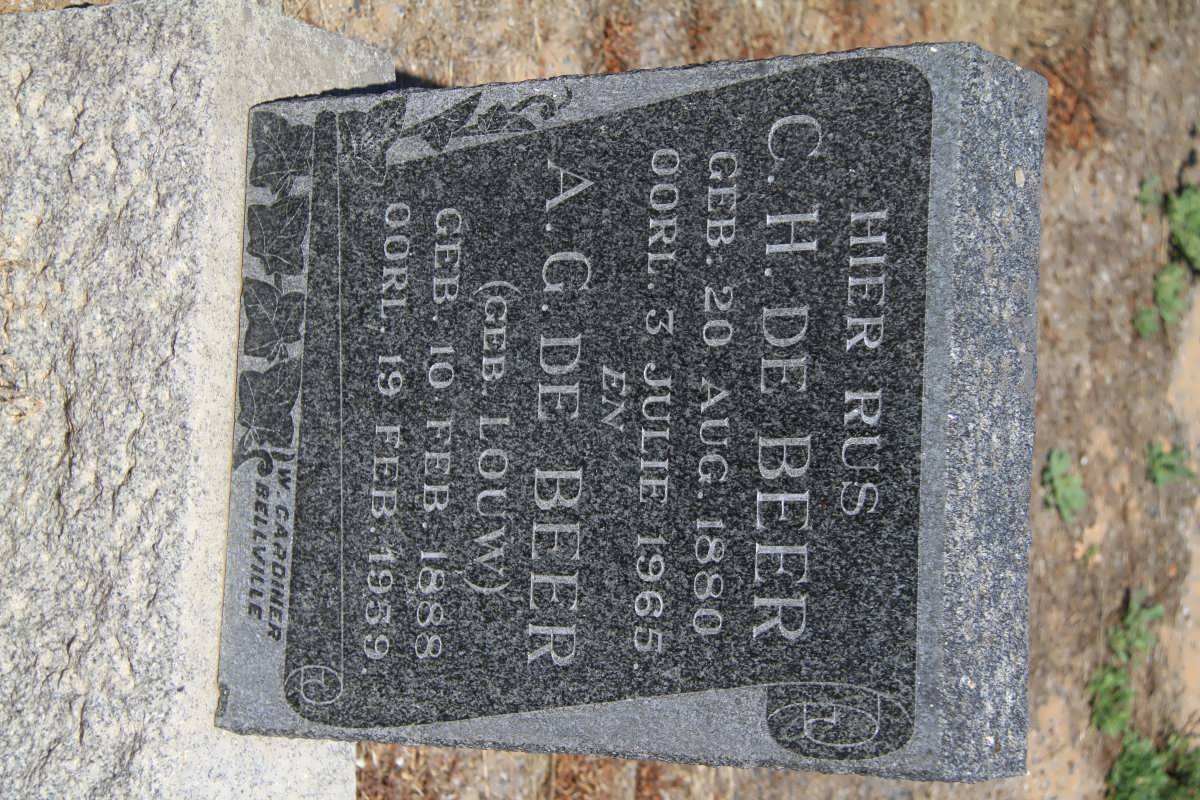 BEER C.H., de 1880-1965 &amp; A.G. LOUW 1888-1959