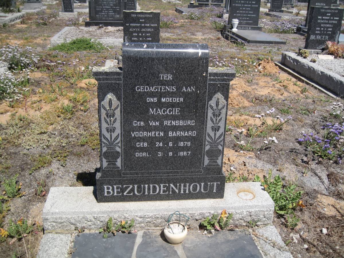 BEZUIDENHOUT Maggie formerly BARNARD nee VAN RENSBURG 1879-1967