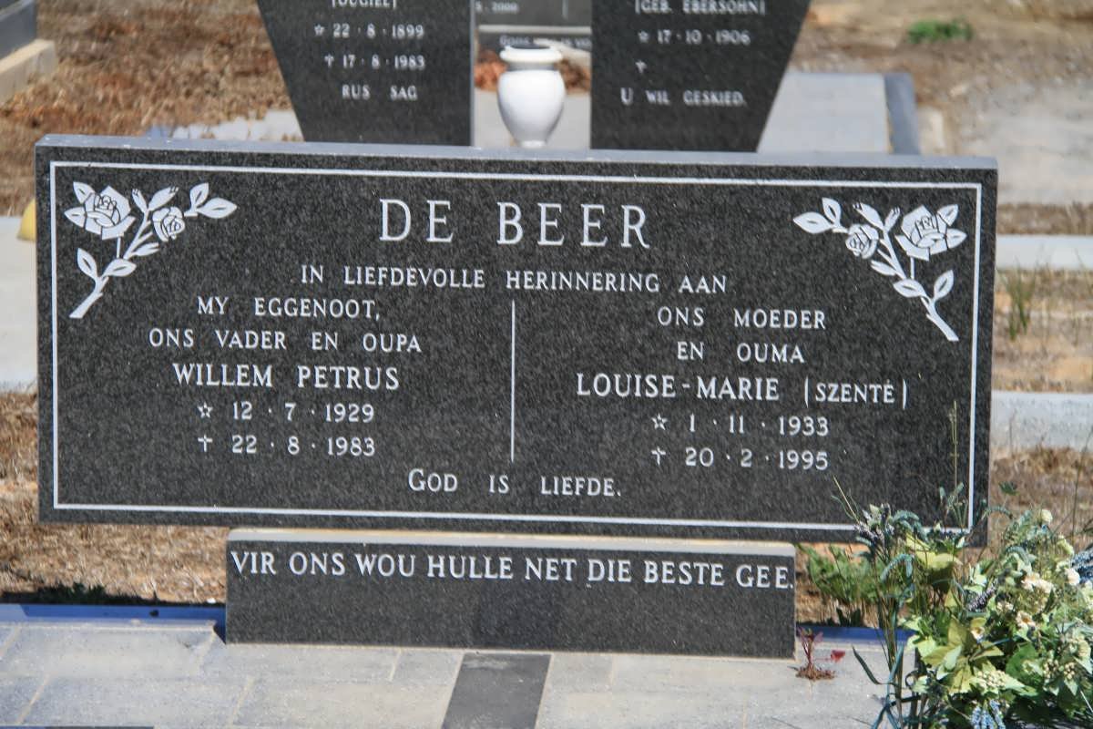 BEER Willem Petrus, de 1929-1983 &amp; Louise-Marie SZENTÉ 1933-1995