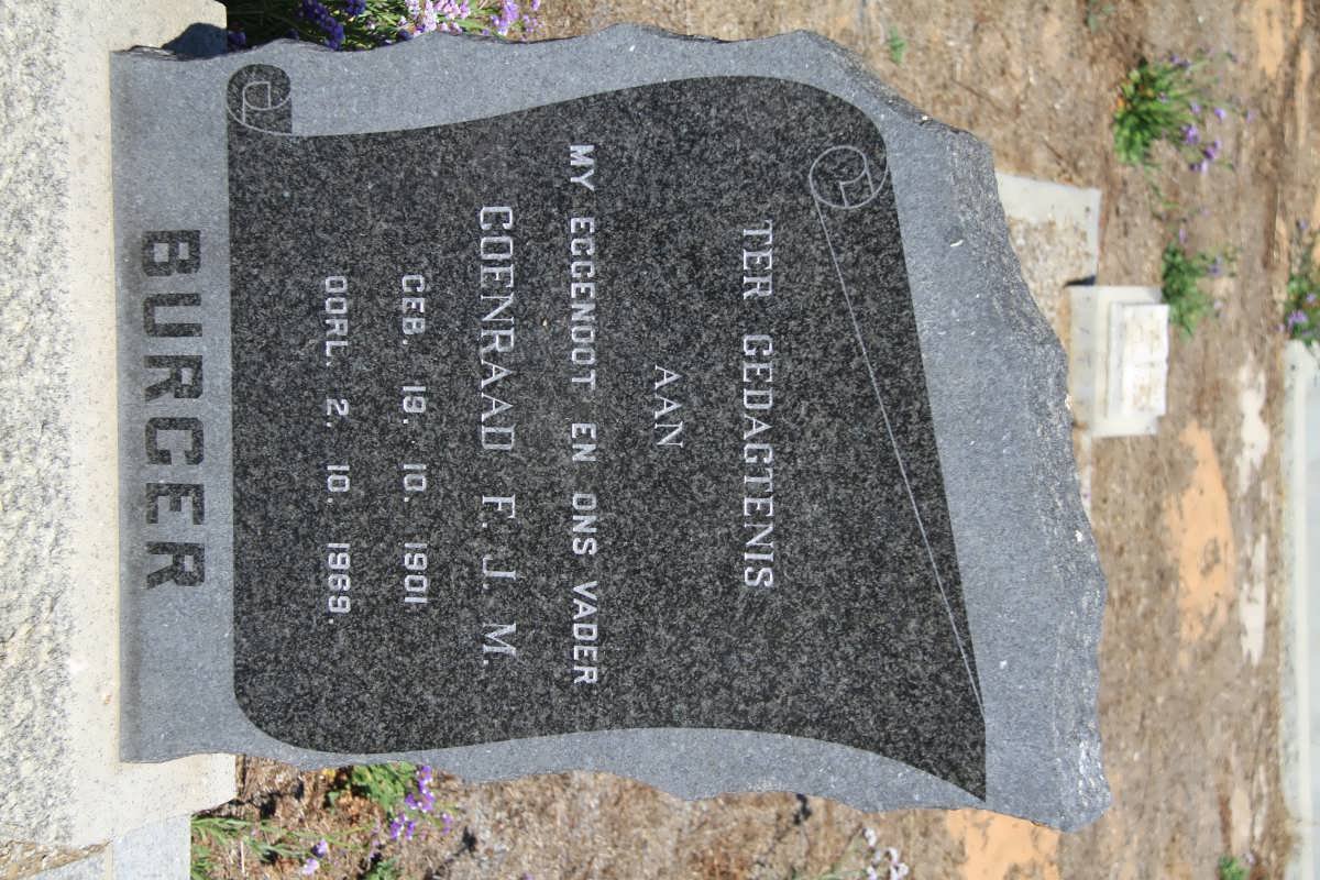 BURGER Coenraad F.J.M. 1901-1969 :: BURGER Catharina Wilhelmina Christina nee ENGELBRECHT 1929-1992