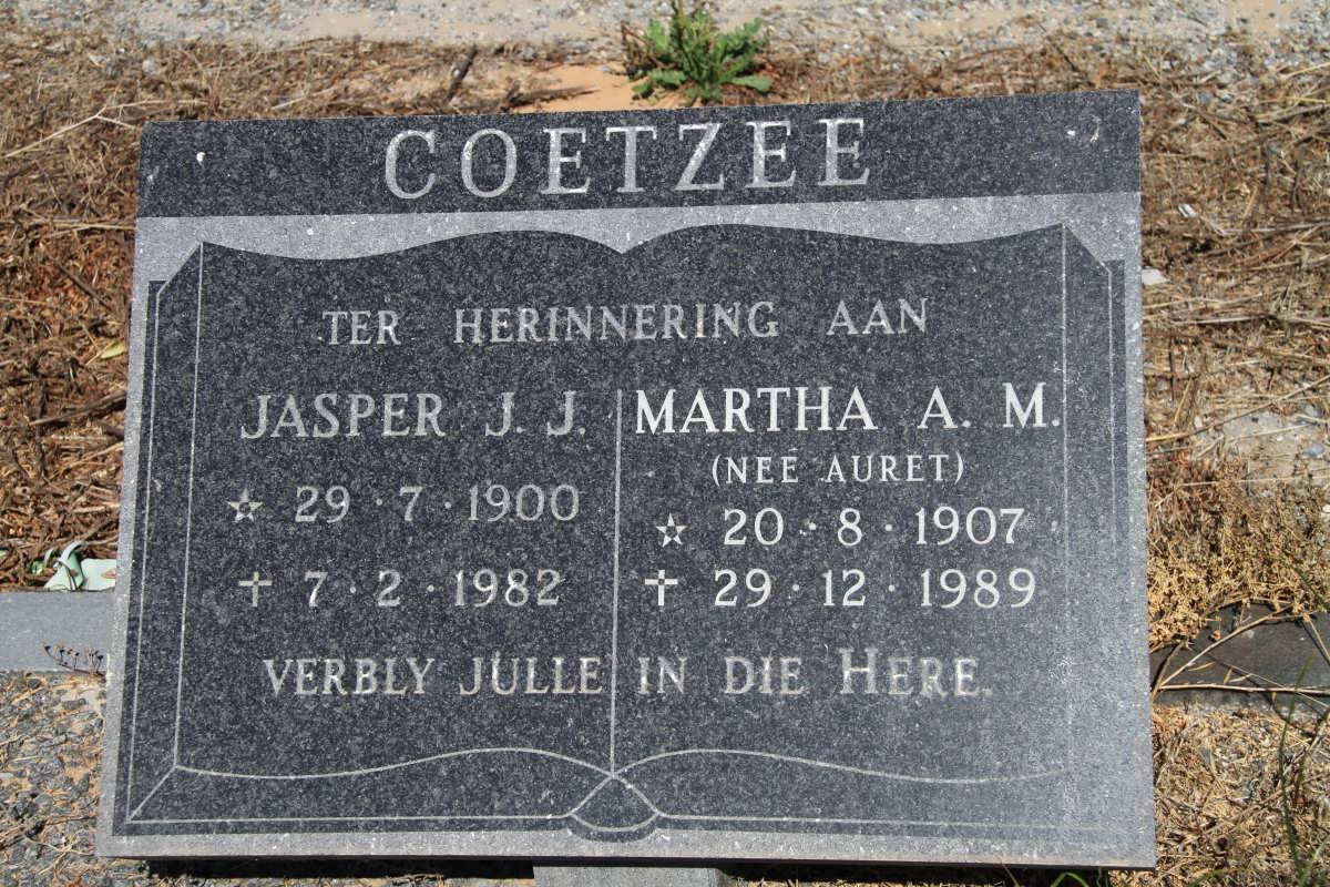 COETZEE Jasper J.J. 1900-1982 &amp; Martha A.M. AURET 1907-1989